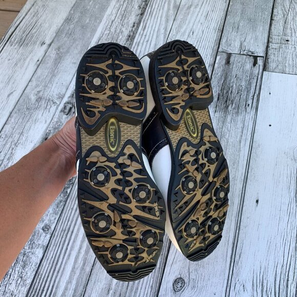 Etonic Difference Vintage Gore-Tex White Navy Leather Golf Shoes Women's 8.5 - Picture 8 of 12